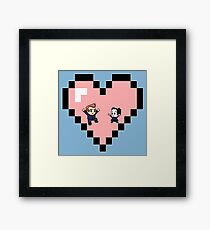 "Love in 8-bit": Jeff and Annie (Style D) Framed Print
