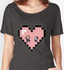 "Love in 8-bit": Jeff and Annie (Style D) Women's Relaxed Fit T-Shirt
