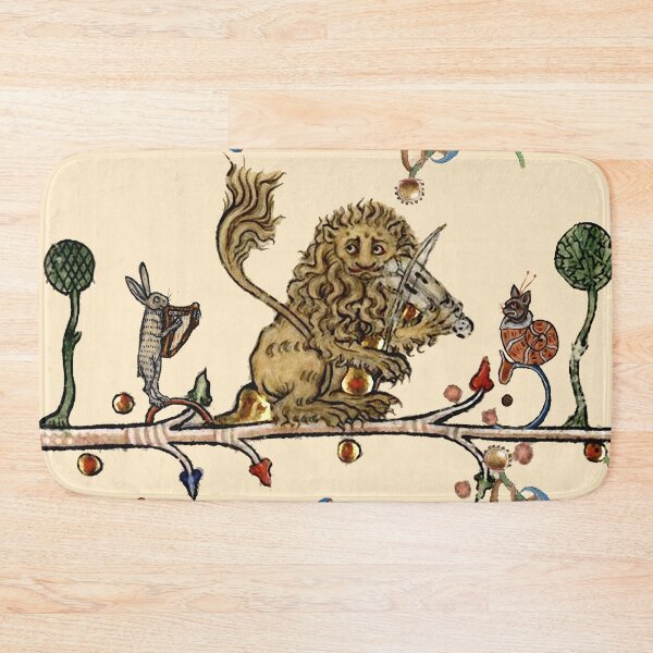 Item preview, WEIRD MEDIEVAL BESTIARY MAKING MUSIC Violinist Lion,Hare And Snail Cat by Bulgan Lumini designed and sold by BulganLumini.