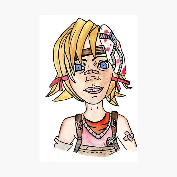 Borderlands 2 Tiny Tina Psycho Inspired Watercolour Illustration by Jayne Kitsch Photographic Print
