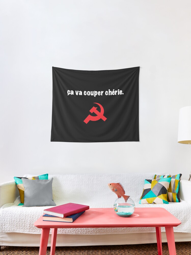 Ca Va Couper Cherie Citation La Cite De La Peur Tapestry By Catcrea Redbubble