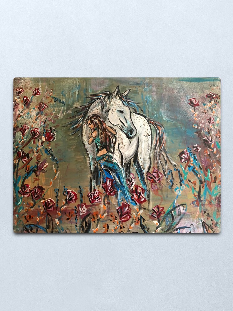 Alternate view of Encounter in the moon field Metal Print