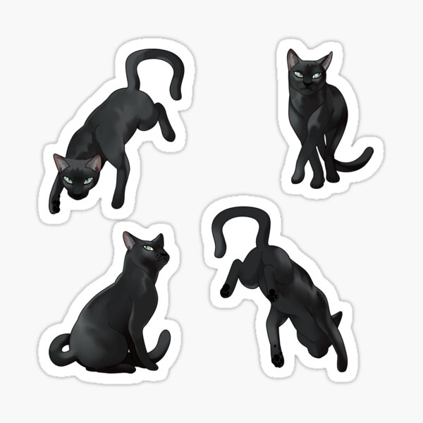Black Cats and Roses Sticker