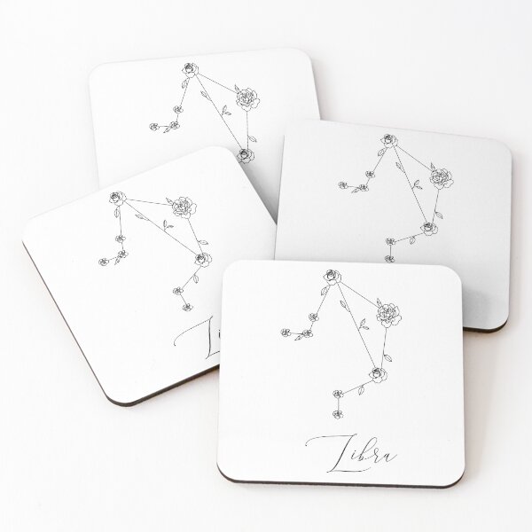 Item preview, Libra zodiac constellations flower line print. Minimalist print. Scandinavian print. Botanical symbols. 12 zodiac one line drawing.  designed and sold by OneLinePrint.