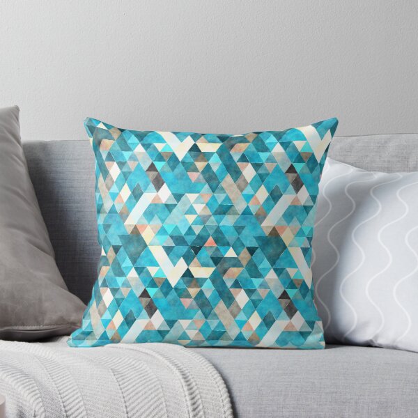 Item preview, Sky Blue Triangles Pattern Geometry Geek Nerd Pop Culture Retro Vintage Pattern designed and sold by farhanhafeez.