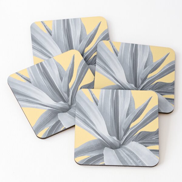 Item preview, Grey leaves. Tropical yellow. designed and sold by PrintedDreams.