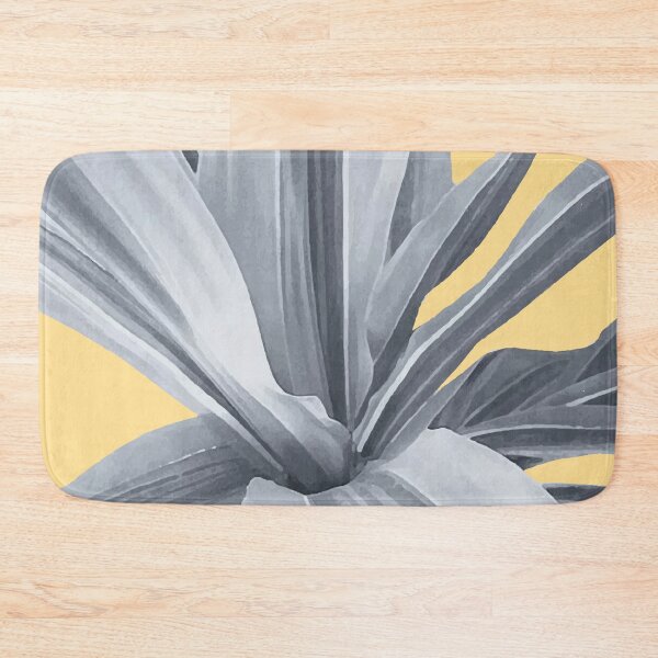 Item preview, Grey leaves. Tropical yellow. designed and sold by PrintedDreams.