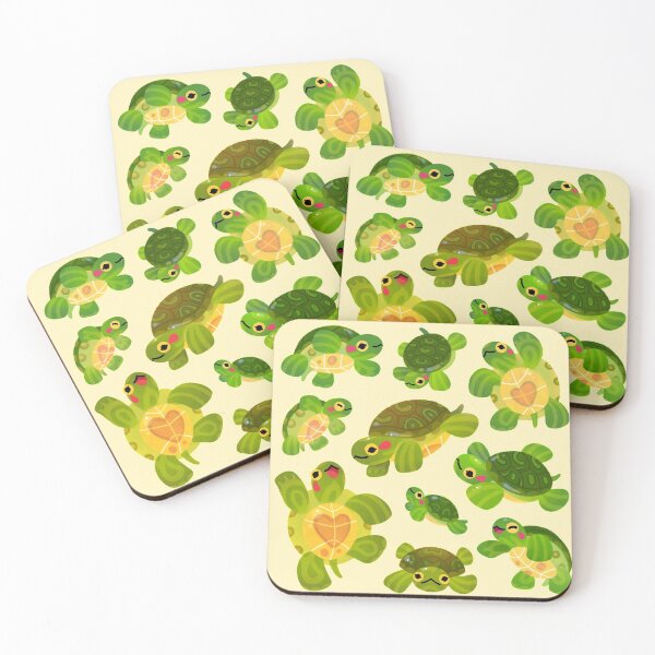 Red-eared slider Coasters (Set of 4)