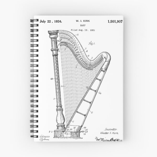 Item preview, Harp Patent 1924 - Black designed and sold by InkedArtPrints.