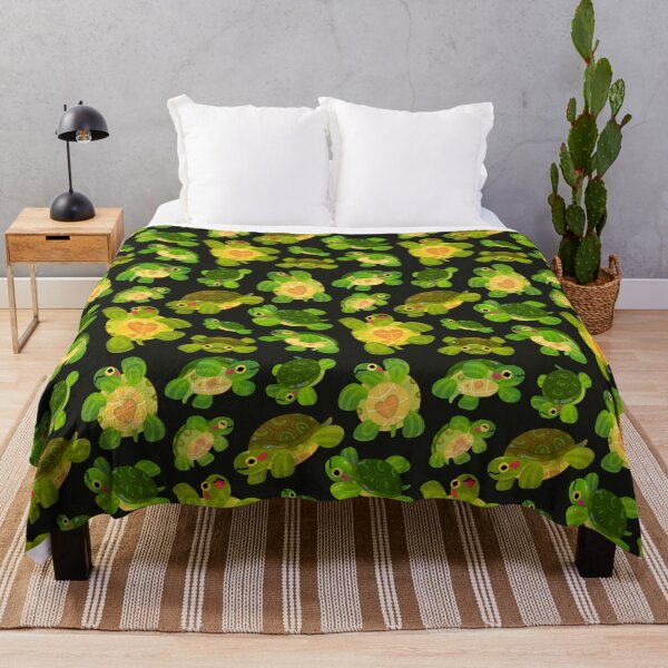 Red-eared slider - Dark Throw Blanket