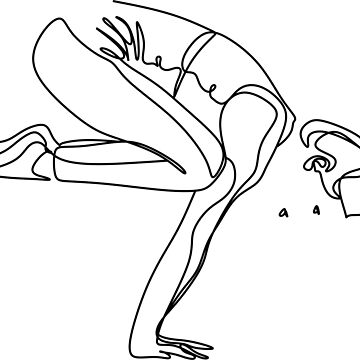 A simple ink drawing of a woman doing yoga. - Stock Image - Everypixel