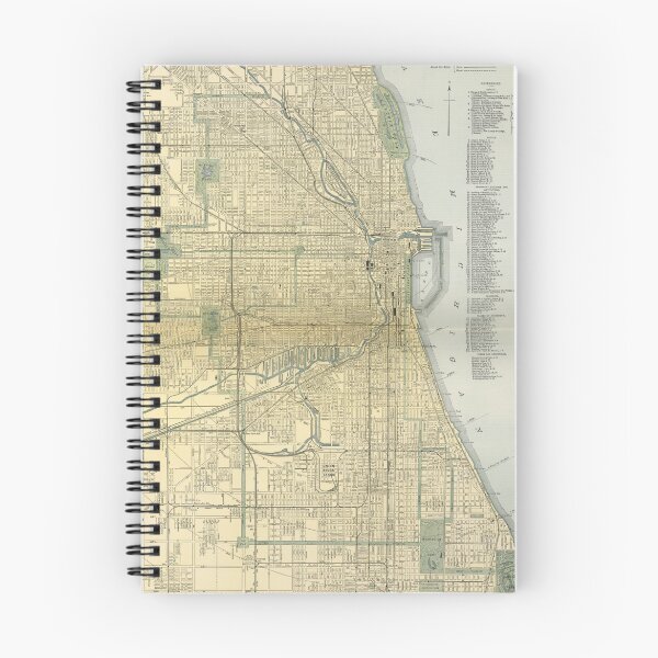 Item preview, Vintage Map of Chicago (1891) designed and sold by BravuraMedia.