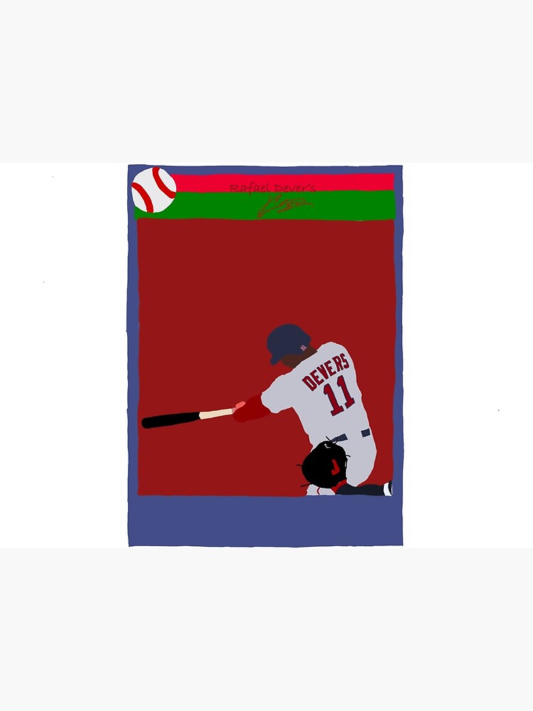 Rafael Devers Baseball Player Illustration Printed Card / 