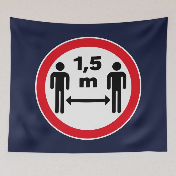 Item preview, 1.5 meter distance sign (Coronavirus / COVID-19) designed and sold by MrFaulbaum.