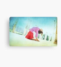 Ustrasana, Yoga in the beach, Barcelona Canvas Print