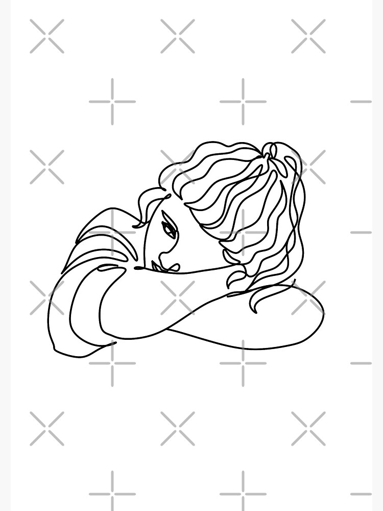 Woman face vector. Portrait of young woman with hair. Face of beautiful  girl. Hand-drawn illustration. Beauty salon logo. Line drawing. Line  illustration. Strong woman. One line face