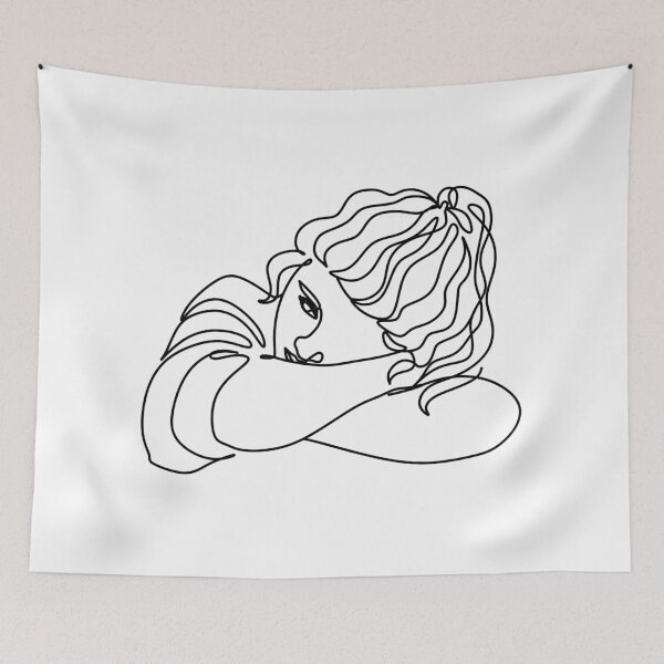Item preview, Woman face vector. Portrait of young woman with hair. Face of beautiful girl. Hand-drawn illustration. Beauty salon logo. Line drawing. Line illustration. Strong woman. One line face designed and sold by OneLinePrint.