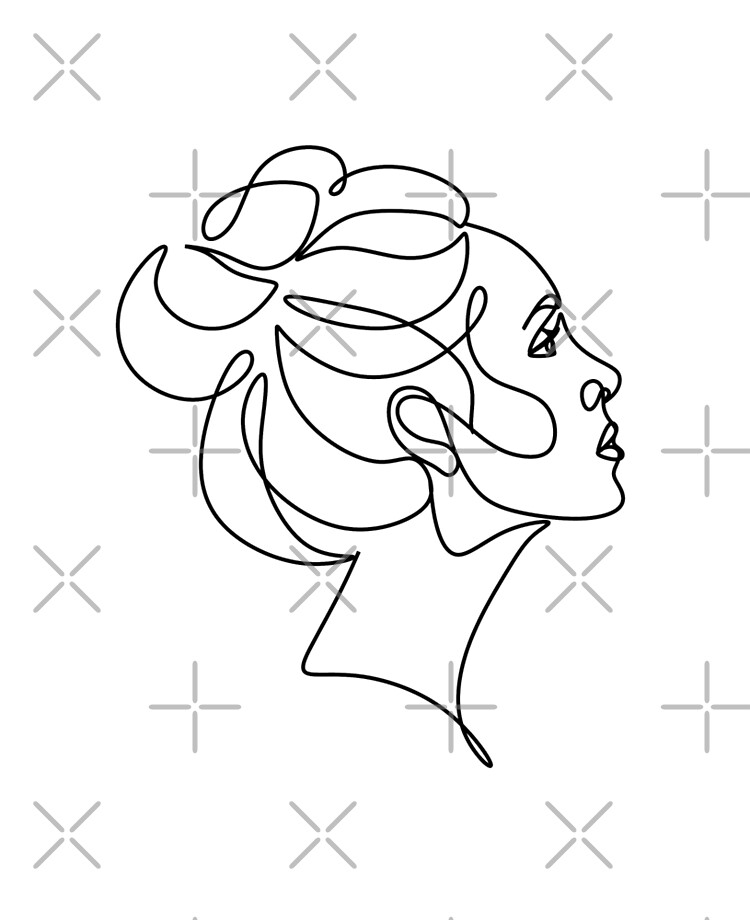 Woman Face One Line Art Line Drawing Line Girl One Line Face Fashion Print Salon Beauty Print Beautiful Girl Minimalist Art Line Art Hairstyle Minimalist Case Modern Shirt Ipad Case Skin