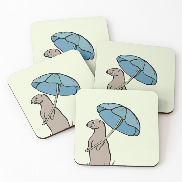 Item preview, Cute Little Otter Holding a Flower as An Umbrella designed and sold by Otter-Grotto.