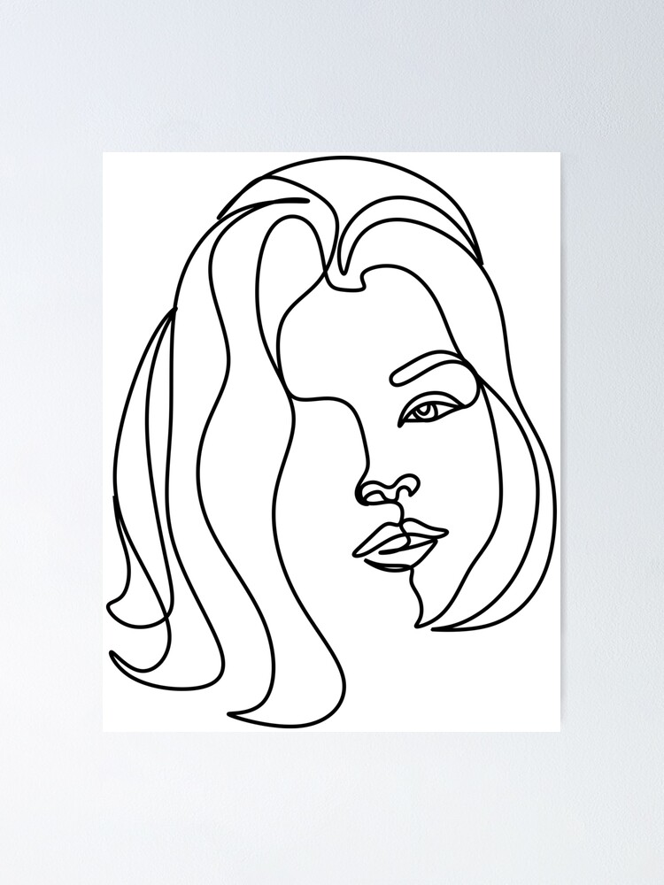 Woman Face One Line Art Line Drawing Line Girl One Line Face Fashion Print Salon Beauty Print Beautiful Girl Minimalist Art Line Art Hairstyle Minimalist Case Modern Shirt Poster By Onelineprint