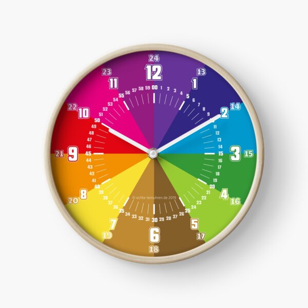 Lernuhr Minimalistisch Regenbogen © hatgirl.de (Uhr, für Kinder, Minmaldesign) Uhr