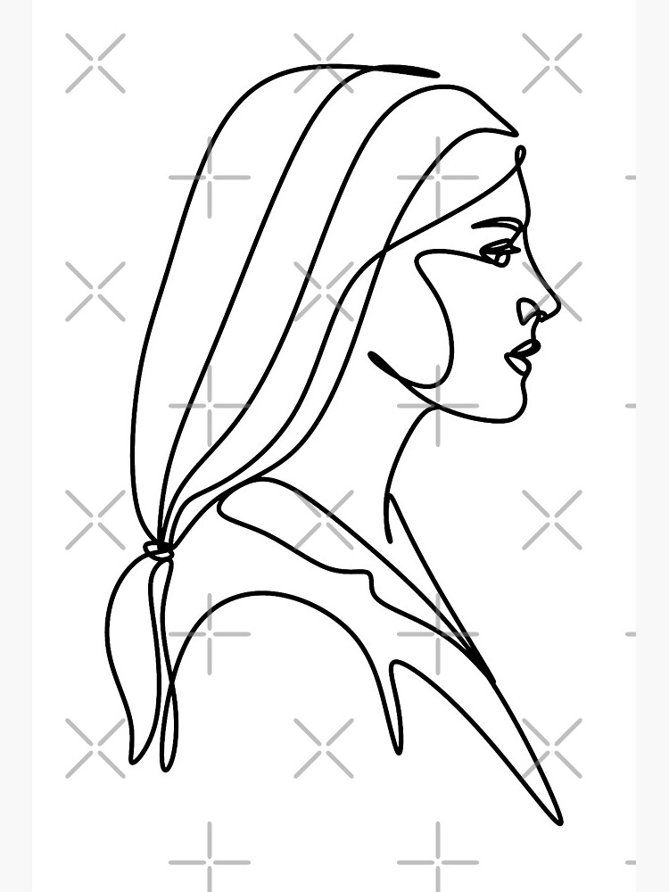 Woman Face One Line Art Line Drawing Line Girl One Line Face Fashion Print Salon Beauty Print Beautiful Girl Minimalist Art Line Art Hairstyle Minimalist Case Modern Shirt Art Board Print By