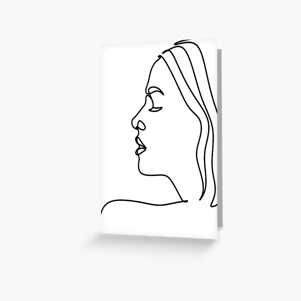 Woman Face Vector Portrait Of Young Woman With Hair Face Of Beautiful Girl Hand Drawn Illustration Beauty Salon Logo Line Drawing Line Illustration Strong Woman One Line Face Greeting Card By Onelineprint