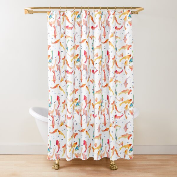 Watercolored Koi Pond Shower Curtain