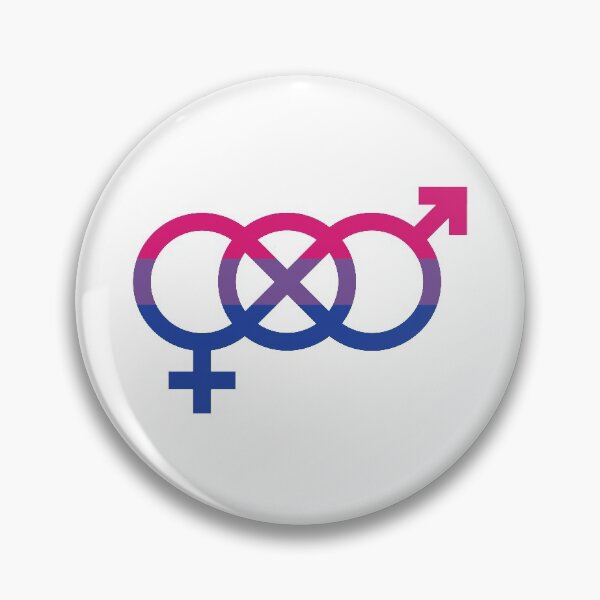 Item preview, bi, símbolos entrelazados con bandera bisexual designed and sold by Skyler Orion X.
