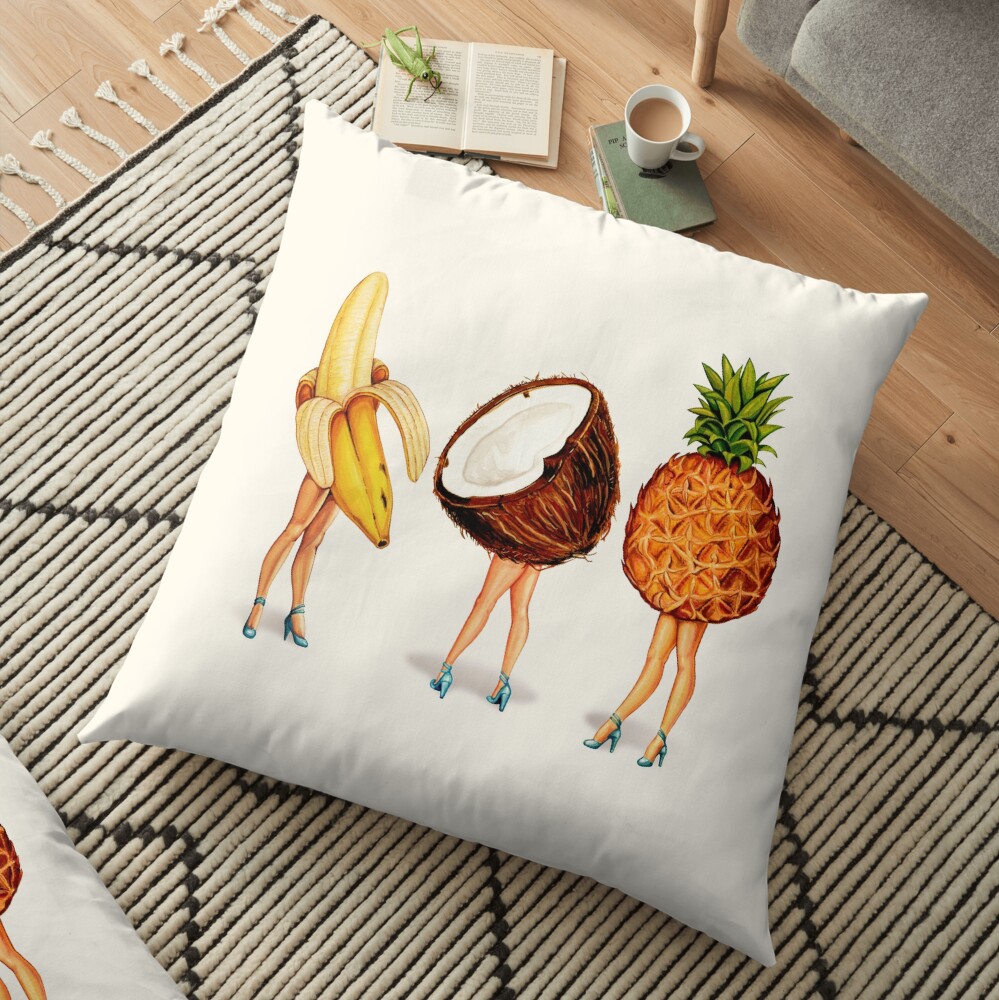 Fruit Stand: Tropical Girls Floor Pillow