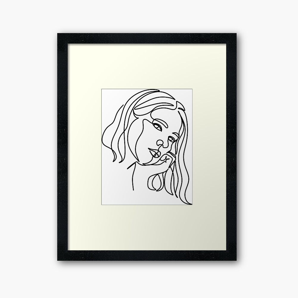 Girl With Bun Line Drawing Woman With Bun Vector Line Illustration Oneline Art Wjman With Beautiful Hair Hair Style Beauty Salon Logo Minimal Logo Framed Art Print By Onelineprint Redbubble