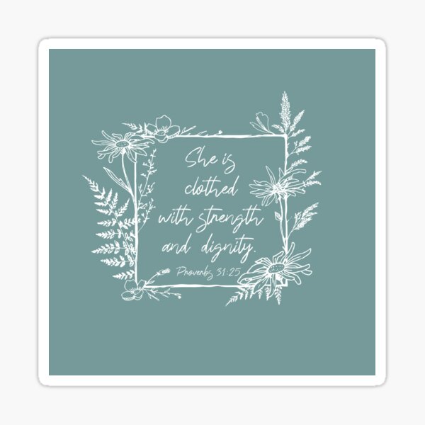 Item preview, She Is Clothed Wildflower Frame Bible Verse designed and sold by move-mtns.