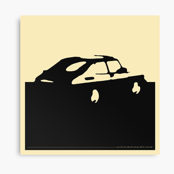 Saab 900, 1990 - Black on cream Canvas Print