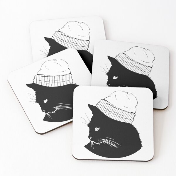 Item preview, Cool Black Cat Wearing A Beanie designed and sold by IndiePet.