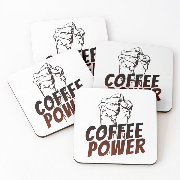Item preview, Coffee Power (Caffeine Addict Raising Fist • Coffee Quote • Black Brown Coffee) designed and sold by SassyClassyMe.