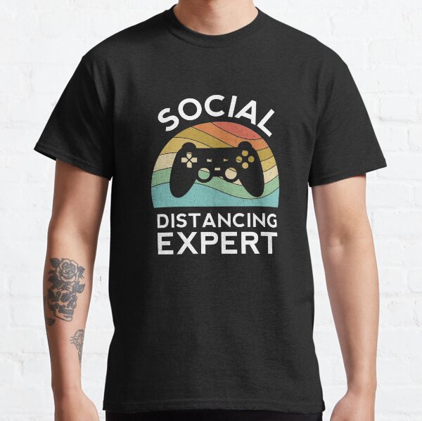 Social Distancing Expert Champion Self Quarantine Video Game Funny Gamer Toilet Paper Virus Classic T-Shirt