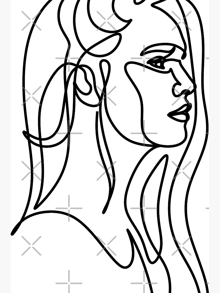 Woman Face One Line Art Line Drawing Line Girl One Line Face Fashion Print Salon Beauty Print Beautiful Girl Minimalist Art Line Art Hairstyle Minimalist Case Modern Shirt Art Board Print By