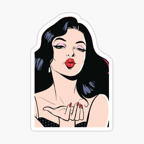 Item preview, Pop Art Woman in Red Lipstick Kiss designed and sold by theAcollection.