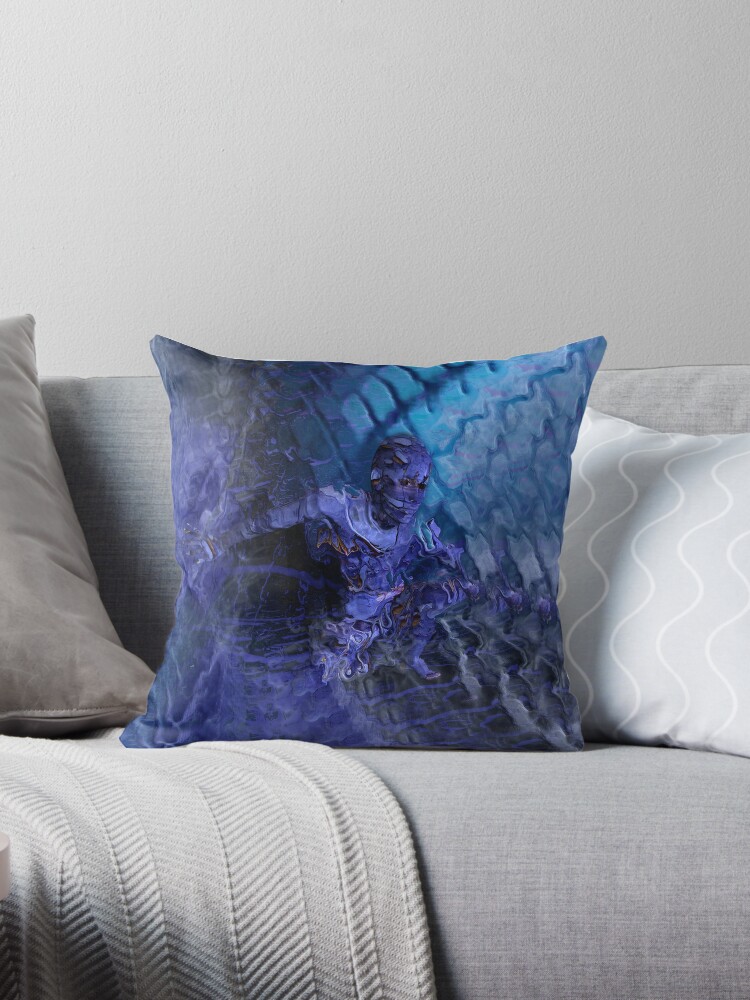 Blauer Mann Throw Pillow By Harietteh Redbubble