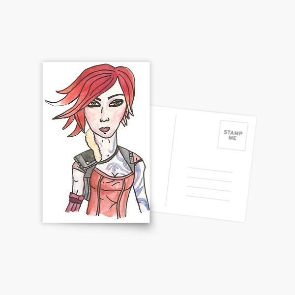 Borderlands 2 Lilith the Siren Firebird Watercolour and Ink Illustration by Jayne Kitsch Postcard