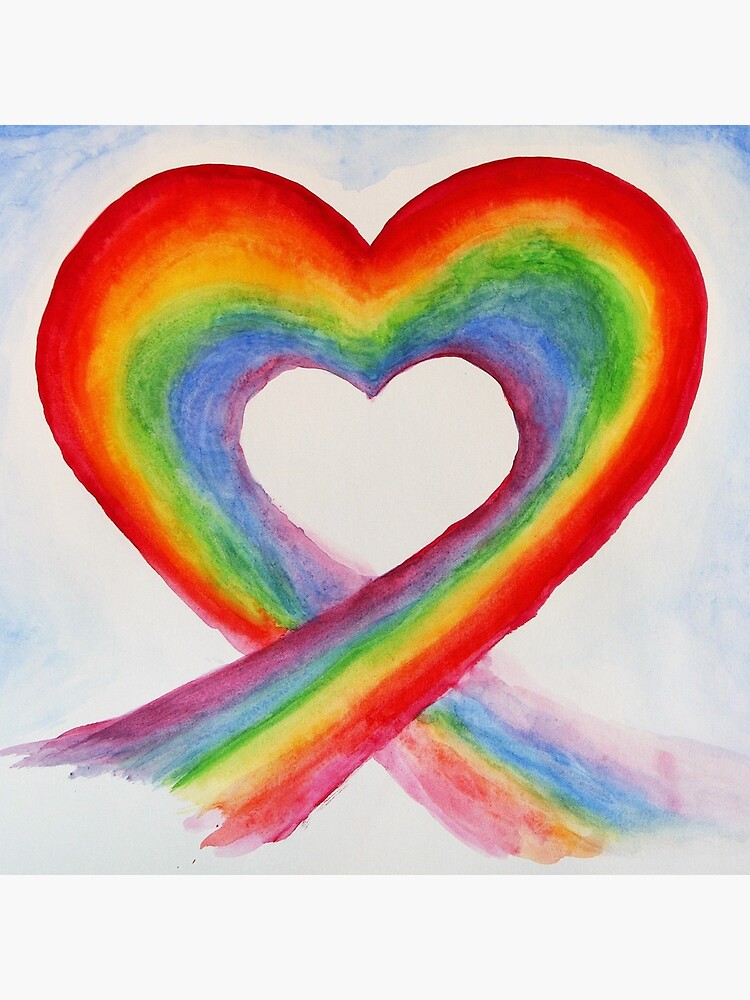Coeur Arc En Ciel Rainbow Heart Art Board Print By Sylviecharbon1 Redbubble
