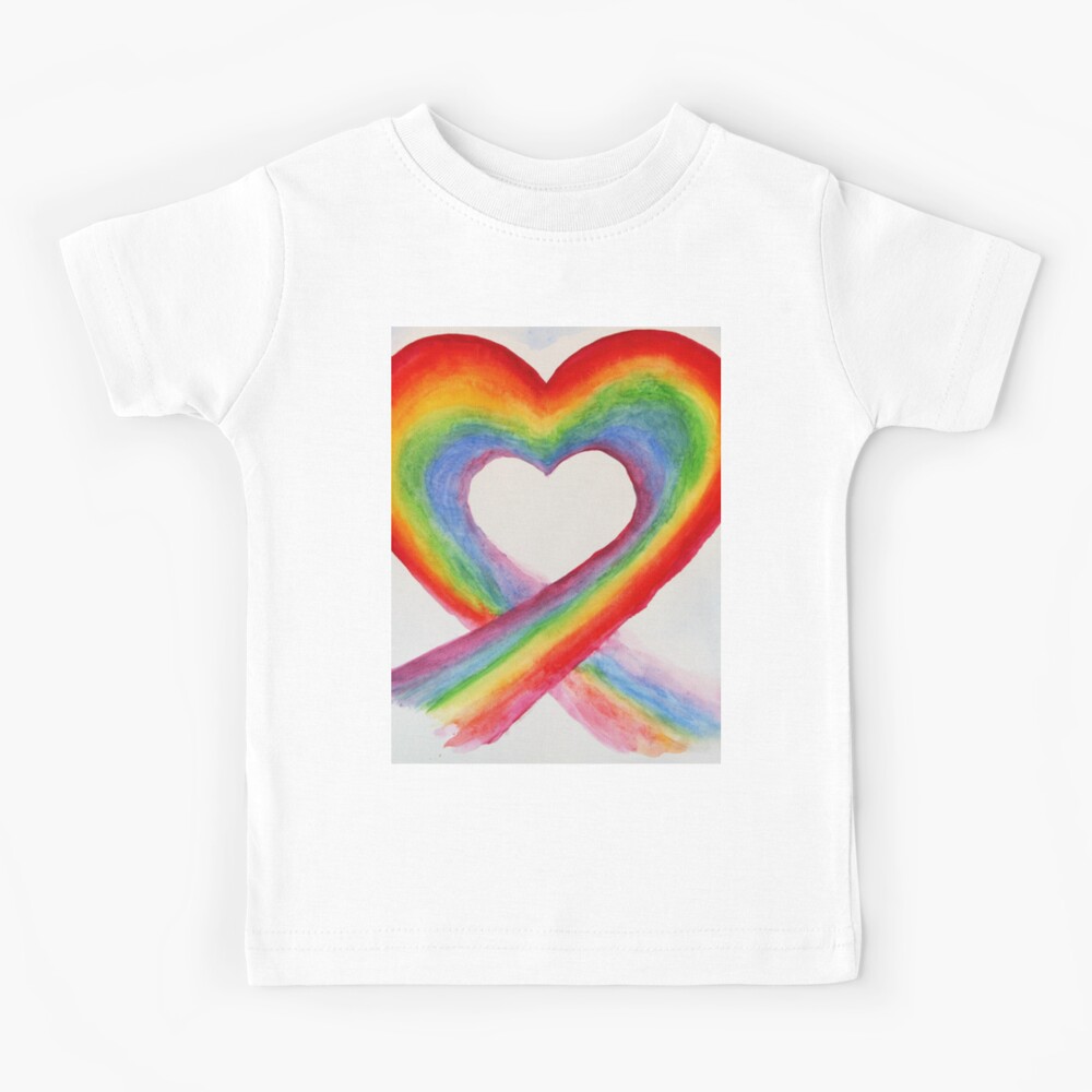 Coeur Arc En Ciel Rainbow Heart Kids T Shirt By Sylviecharbon1 Redbubble