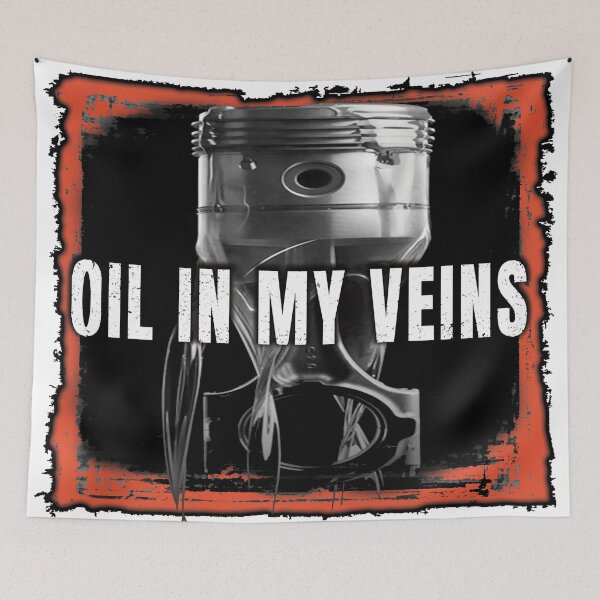 Item preview, Oil in my veins - rusty V8 muscle cars designed and sold by letsrocklets.