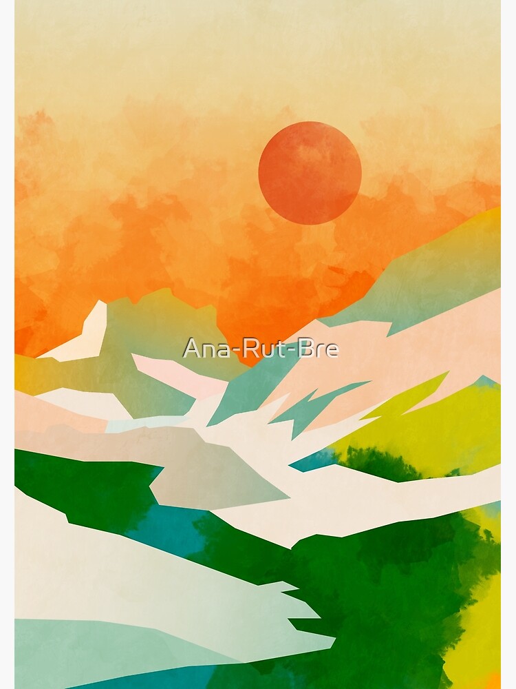 mountain landscape, travel, nature, abstract, illustration by Ana-Rut-Bre