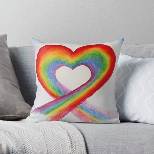 Coeur Arc en Ciel / Rainbow Heart Coussin