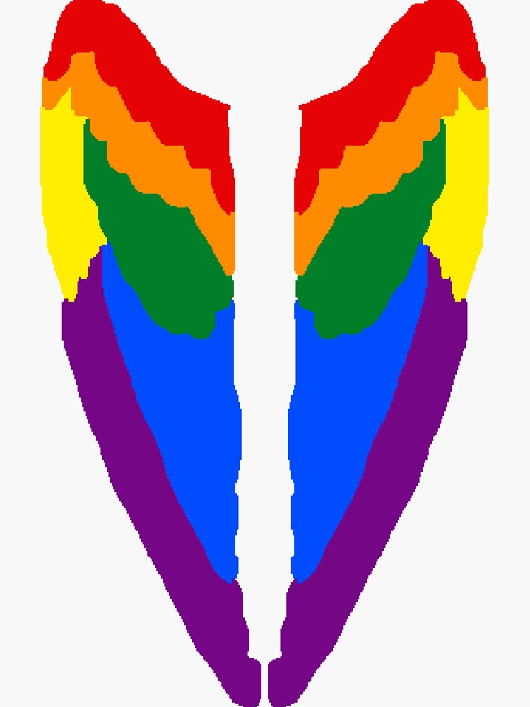 Angel Bird Wings In Gay Pride Flag Colors Sticker By Caelanpride Redbubble 5095