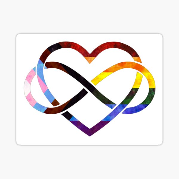 Polyamory Heart - Progress Pride Sticker