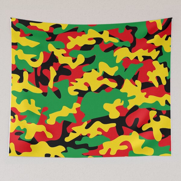 Item preview, Red, yellow, green, black reggae camouflage designed and sold by UlrichBergmann.