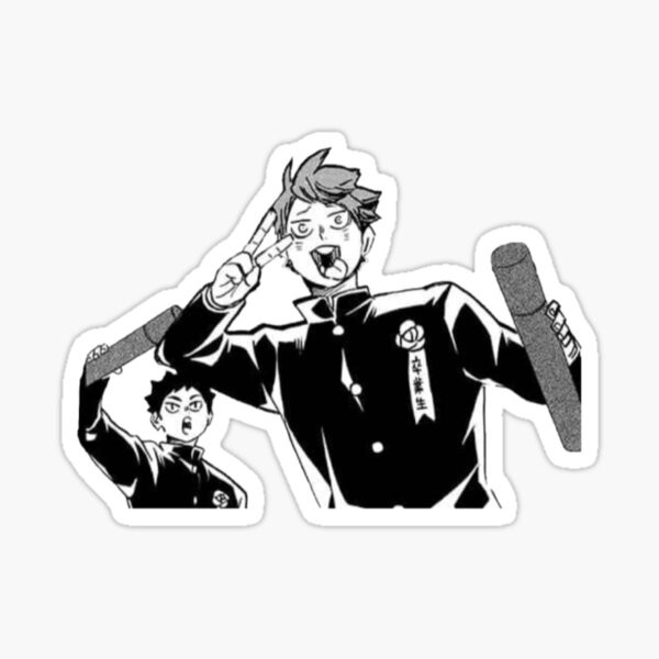 Oikawa and Iwaizumi Haikyuu Manga Cap Sticker