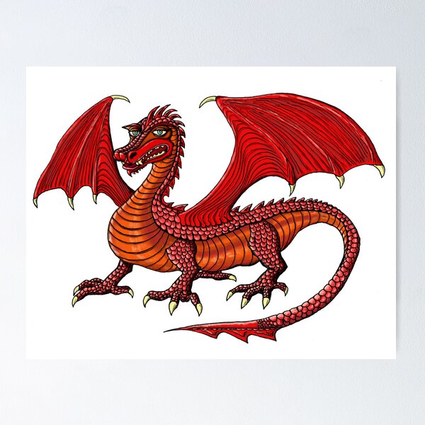 Item preview, Red Dragon cartoon drawing art designed and sold by Vitaliy Gonikman.